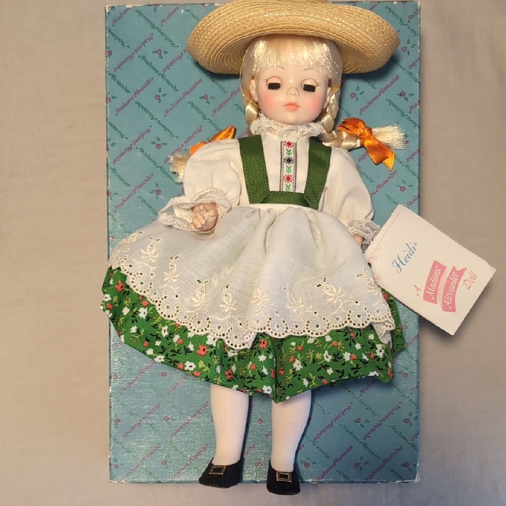 Heidi Collectible Doll with Green Dress and Straw Hat